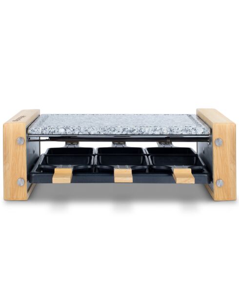 Raclette- und Kochsteindesign WOD 6 aus Holz - 6 Personen