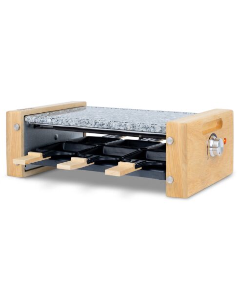 Raclette- und Kochsteindesign WOD 6 aus Holz - 6 Personen