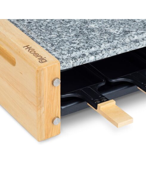 Raclette- und Kochsteindesign WOD 6 aus Holz - 6 Personen