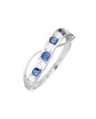 Bague Océanos Saphirs 2.5 ct & Zircones or blanc
