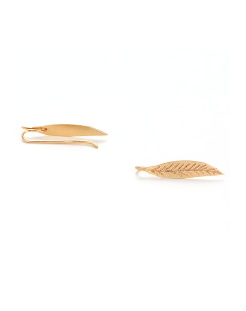 Boucles d'oreilles Gold Leaf or jaune
