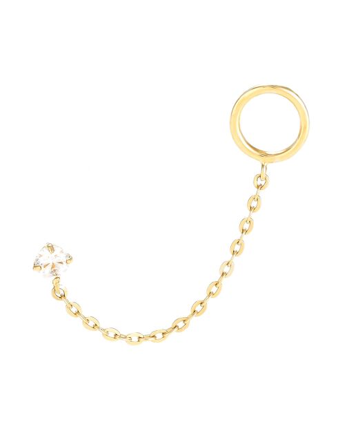 Boucle d'oreille à l'unité Arsol Zircones or jaune