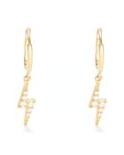 Boucles d'oreilles Eclair Zircones or jaune