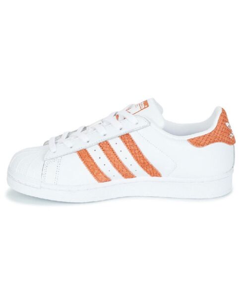 Baskets en Cuir Superstar blanc/orange