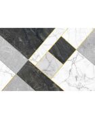 Tapis vinyle géométrique Marbre gris/doré - 66x100 cm