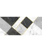 Tapis vinyle géométrique Marbre gris/doré - 66x150 cm
