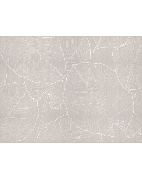 Tapis vinyle Feuilles beige - 200x266 cm