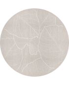 Tapis vinyle rond Feuilles beige - D.150 cm
