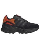 Baskets en Velours de Cuir & Mesh Yung-96 J noir/orange