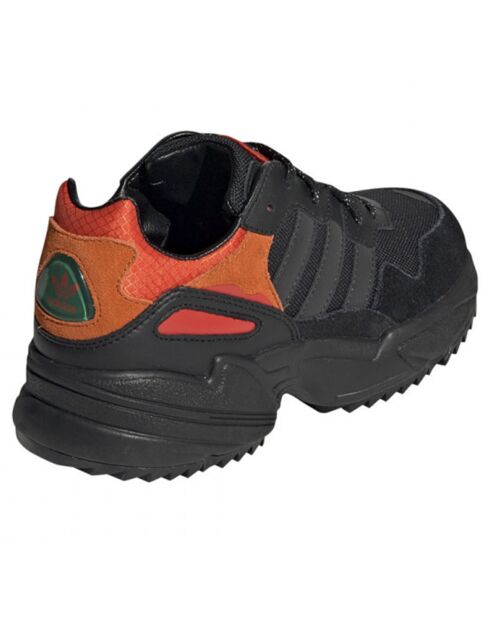 Baskets en Velours de Cuir & Mesh Yung-96 J noir/orange