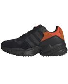 Baskets en Velours de Cuir & Mesh Yung-96 J noir/orange