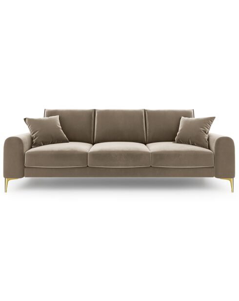 Canapé Velours Madara beige - 237x102x90 cm