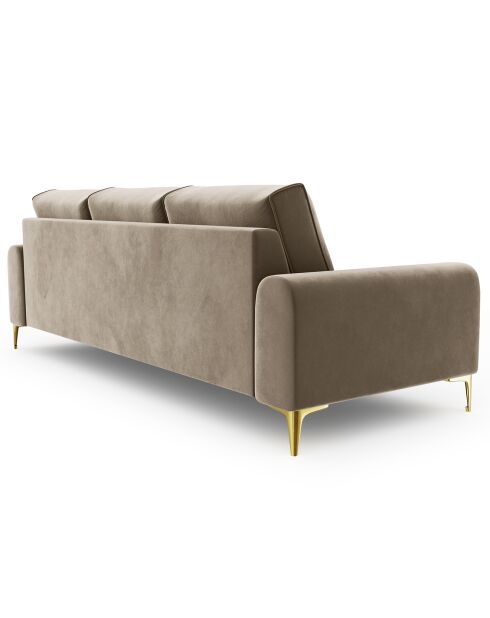 Canapé Velours Madara beige - 237x102x90 cm