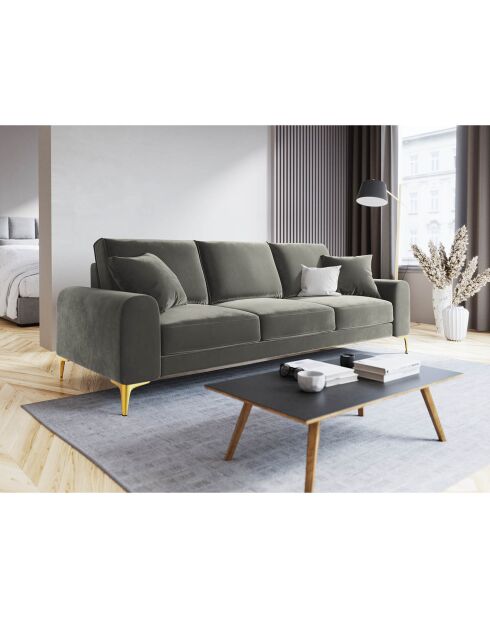 Canapé Velours Madara beige - 237x102x90 cm