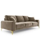 Canapé Velours Madara beige - 237x102x90 cm