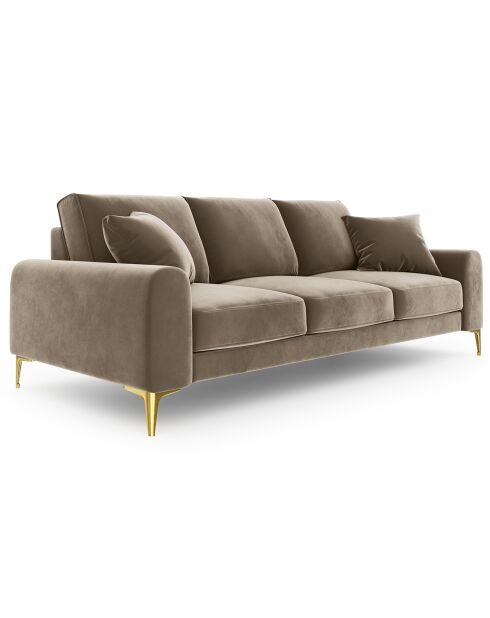 Canapé Velours Madara beige - 237x102x90 cm