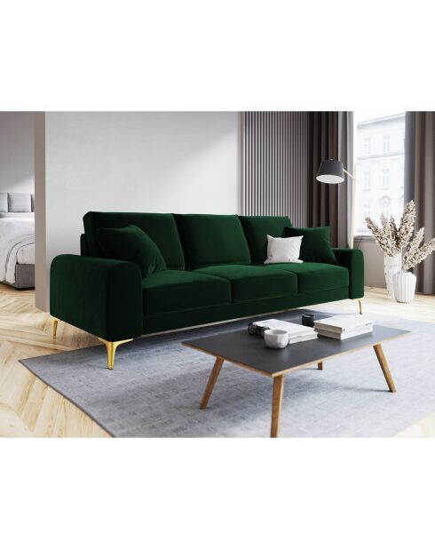 Canapé Velours Madara vert bouteille - 237x102x90 cm