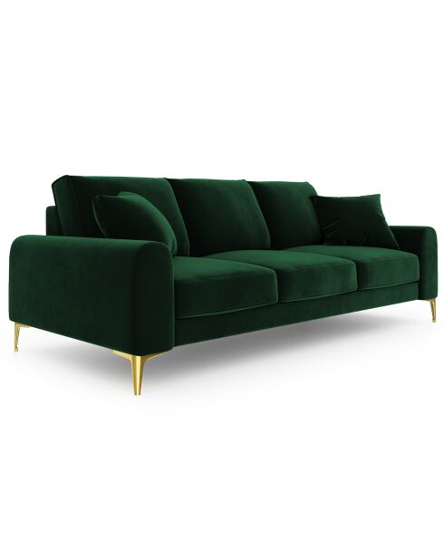 Canapé Velours Madara vert bouteille - 237x102x90 cm