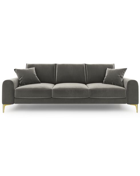 Canapé Velours Madara gris - 237x102x90 cm