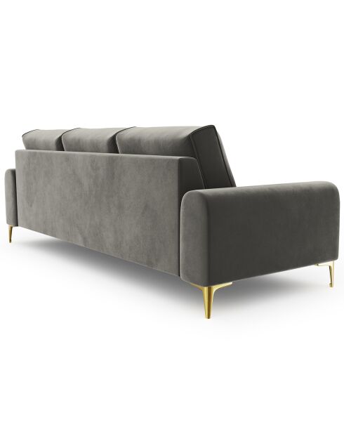 Canapé Velours Madara gris - 237x102x90 cm