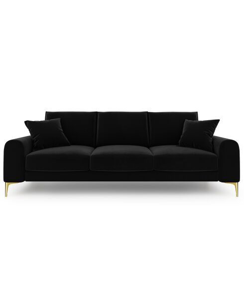 Canapé Velours Madara noir - 237x102x90 cm