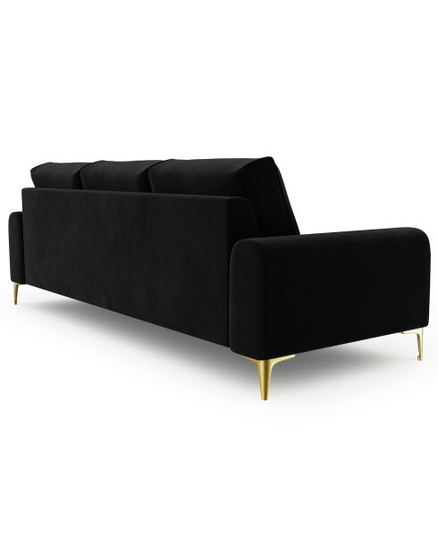 Canapé Velours Madara noir - 237x102x90 cm