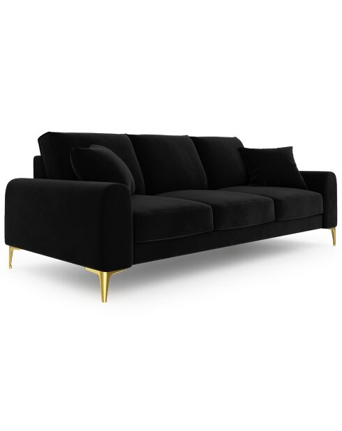 Canapé Velours Madara noir - 237x102x90 cm