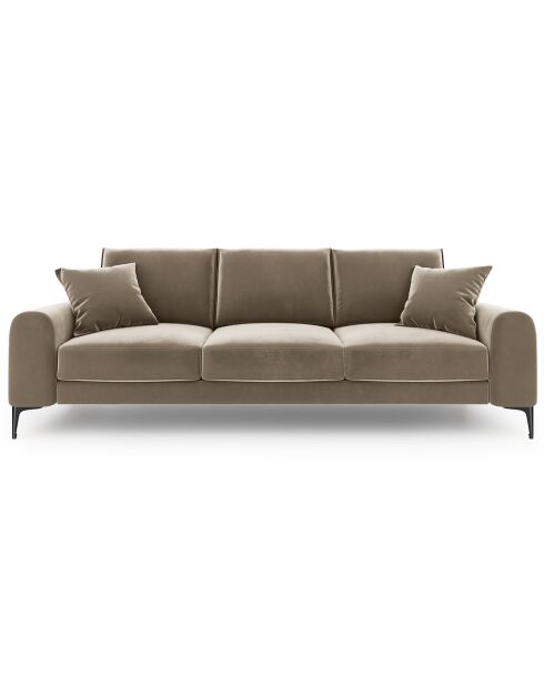 Canapé Velours Madara beige - 222x102x90 cm