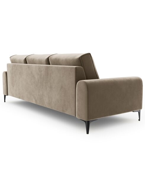 Canapé Velours Madara beige - 222x102x90 cm