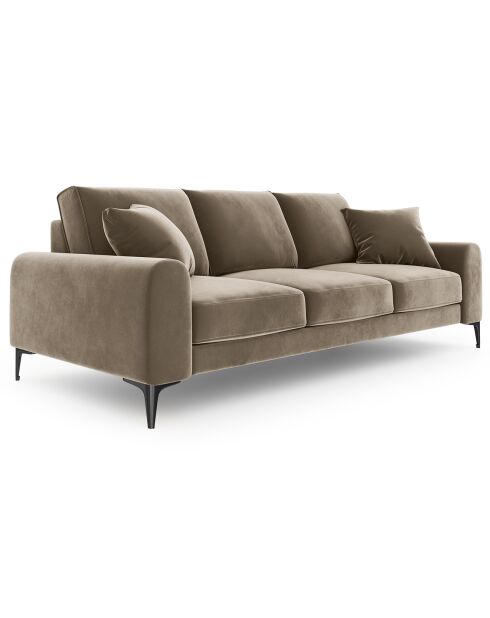 Canapé Velours Madara beige - 222x102x90 cm