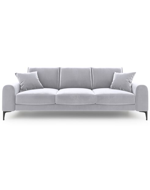 Canapé Velours Madara gris clair - 222x102x90 cm