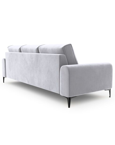 Canapé Velours Madara gris clair - 222x102x90 cm