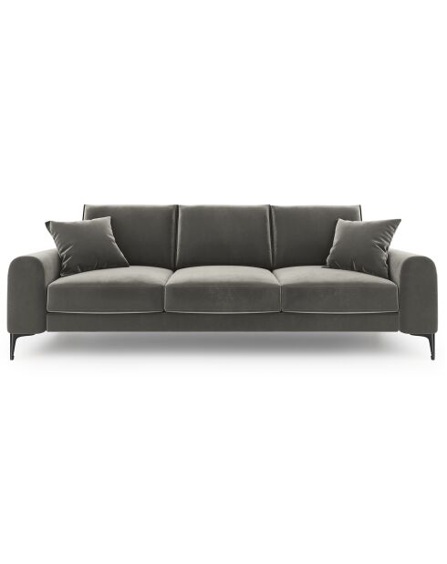Canapé Velours Madara gris - 222x102x90 cm