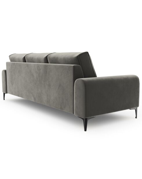 Canapé Velours Madara gris - 222x102x90 cm