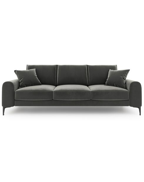 Canapé Velours Madara gris foncé - 222x102x90 cm