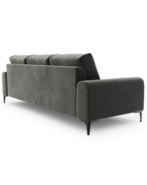 Canapé Velours Madara gris foncé - 222x102x90 cm