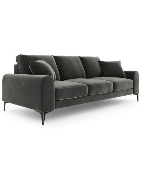 Canapé Velours Madara gris foncé - 222x102x90 cm