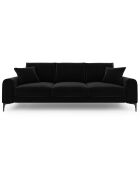 Canapé Velours Madara noir - 222x102x90 cm