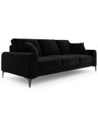 Canapé Velours Madara noir - 222x102x90 cm