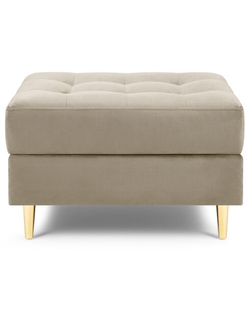 Pouf Velours Santo beige - 60x70x46 cm