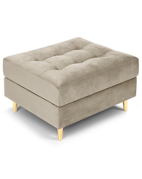 Pouf Velours Santo beige - 60x70x46 cm