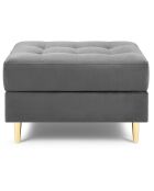 Pouf Velours Santo gris clair - 60x70x46 cm