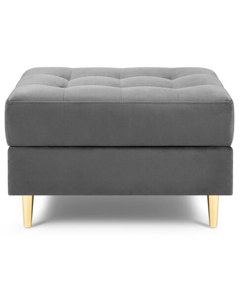 Pouf Velours Santo gris clair - 60x70x46 cm