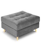 Pouf Velours Santo gris clair - 60x70x46 cm