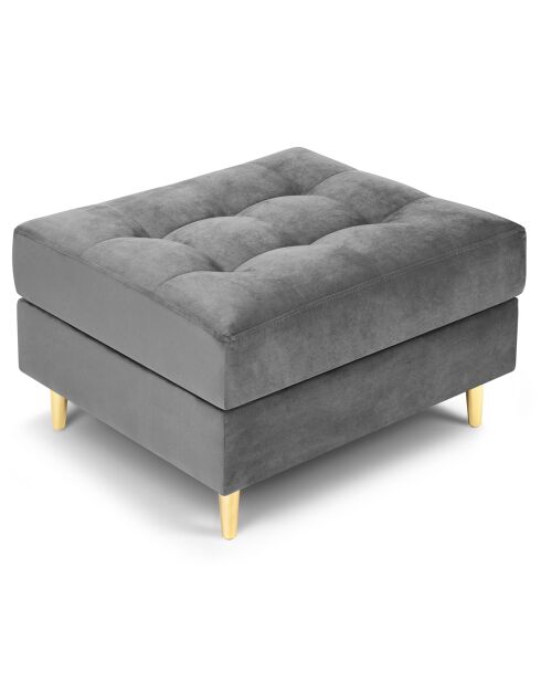 Santo Velvet Pouf hellgrau - 60x70x46 cm