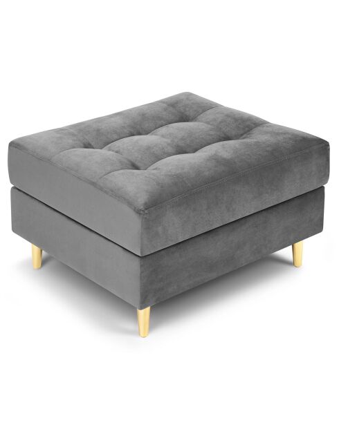 Pouf Velours Santo gris clair - 60x70x46 cm