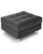Pouf Velours Santo gris foncé - 60x70x46 cm