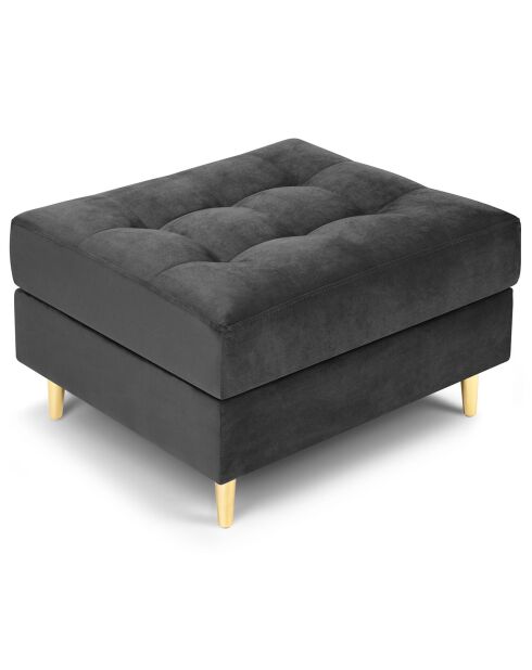 Pouf Velours Santo gris foncé - 60x70x46 cm