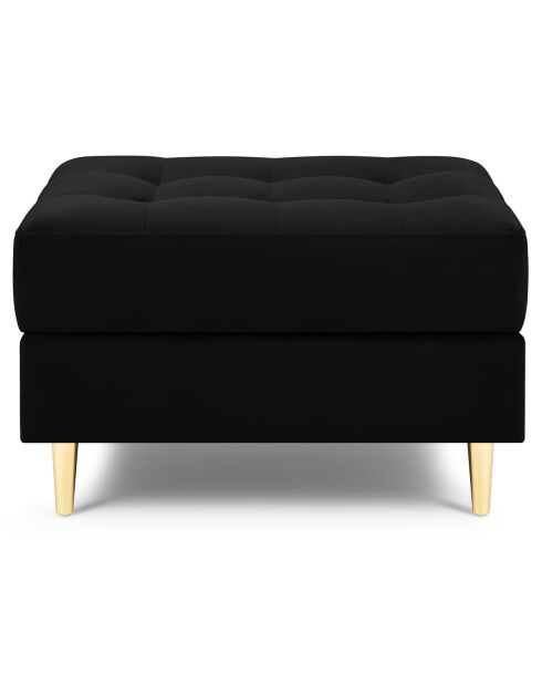 Pouf Velours Santo noir - 60x70x46 cm