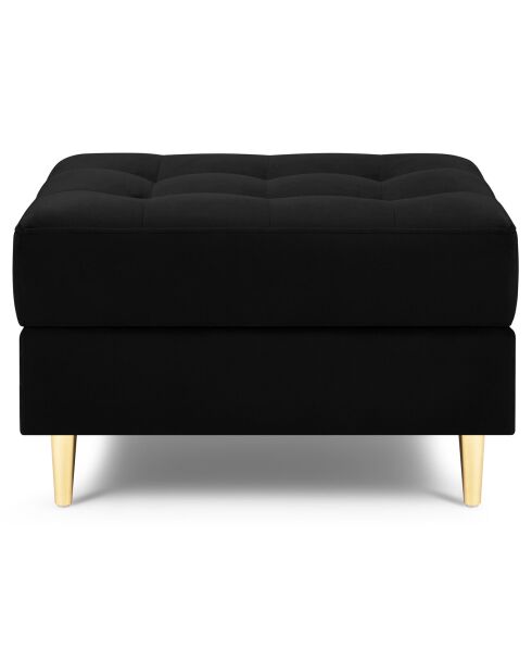 Pouf Velours Santo noir - 60x70x46 cm